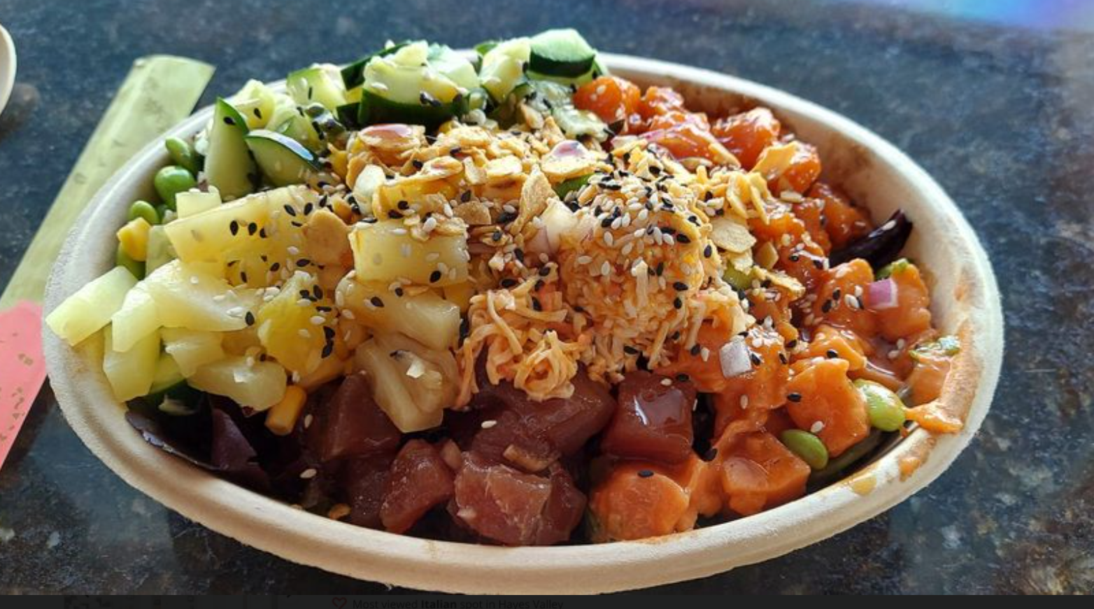 A poke bowl from the original website project